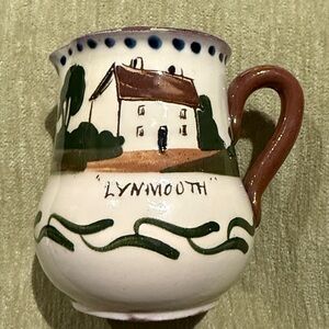 Vintage Watcombe? Pottery Motto Ware Souvenir Lynmouth Devon England Pitcher Jug